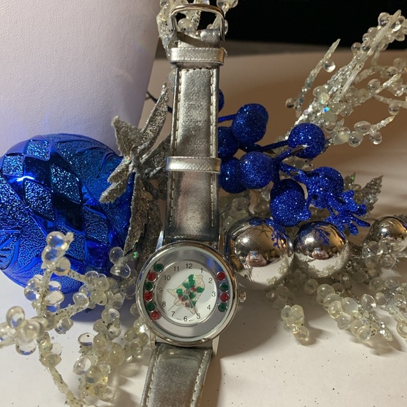 Silver Christmas Bell Watch, ππππStone Accents,NWT - Picture 5 of 10